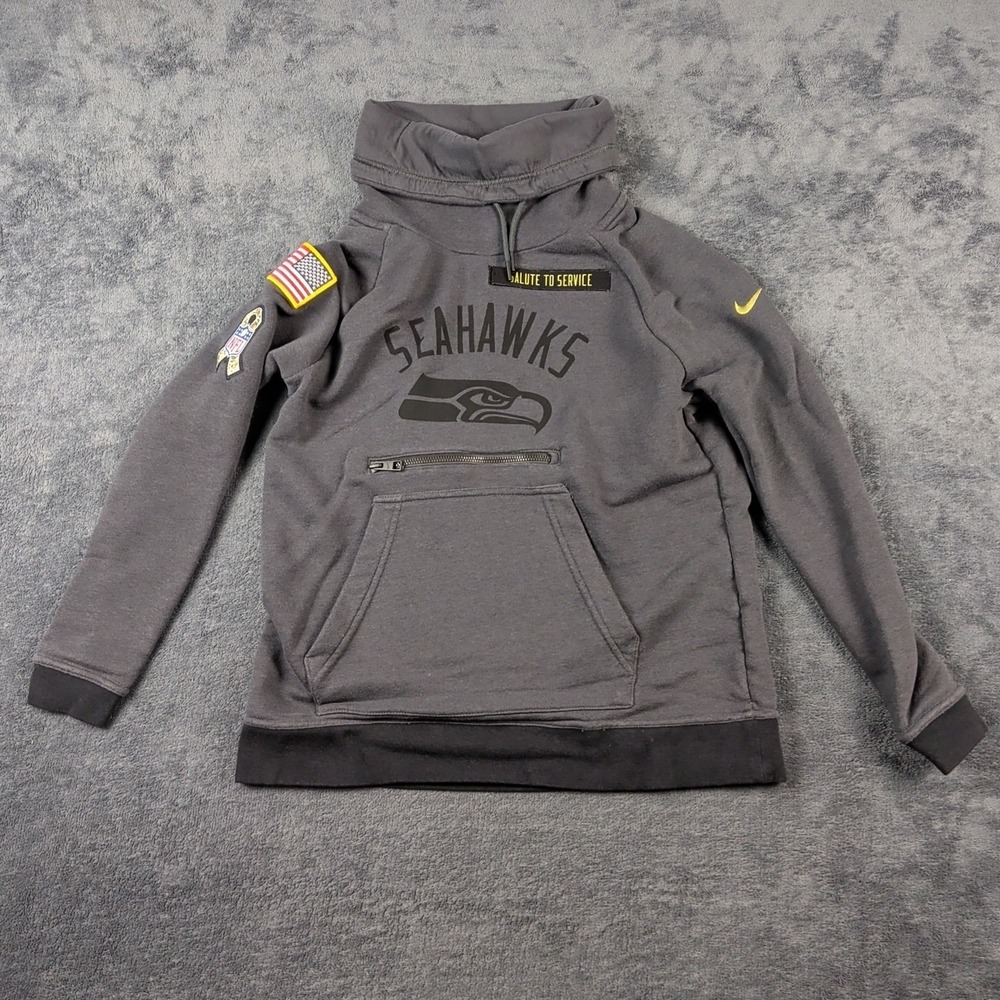 Seattle Seahawks Sweater Mens XS Nike Salute To Service Cowl Funnel Neck